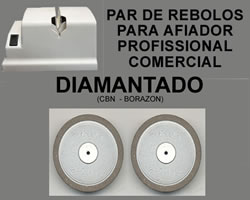 Par de Rebolo Diamantado para Afiador Comercial Profissional